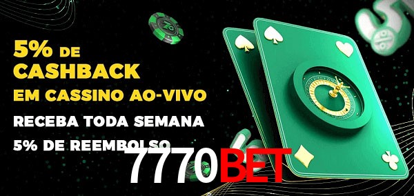 Promoções do cassino ao Vivo 7770Bet